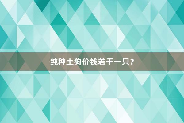 纯种土狗价钱若干一只?
